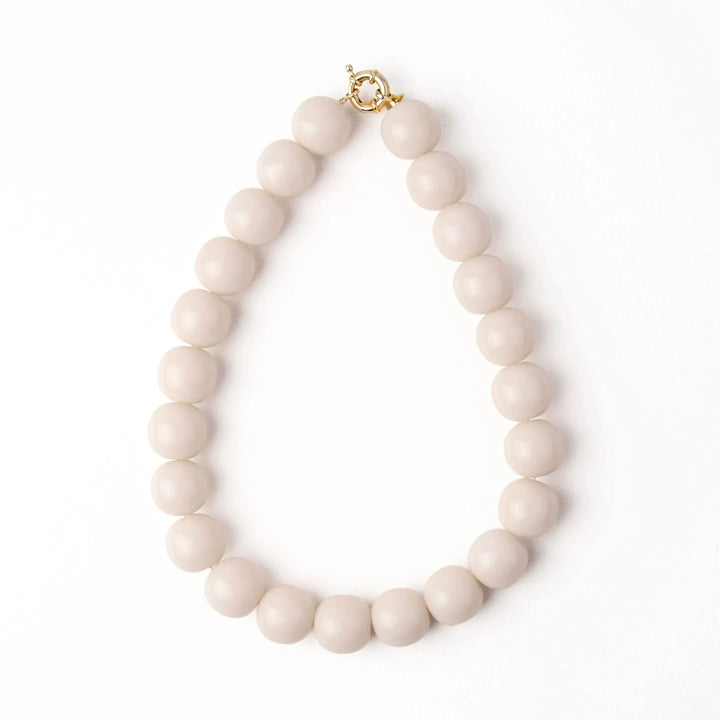 Iris Large Bead Necklace - Milky White Womens Necklace Ink and Alloy 