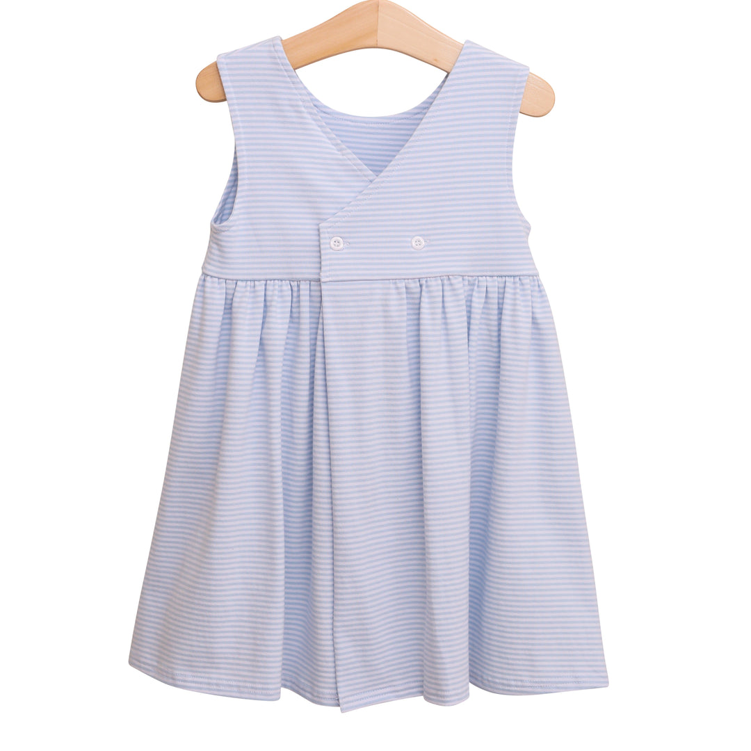 Isabella Dress - Light Blue Stripe Girl Dress Trotter Street Kids 