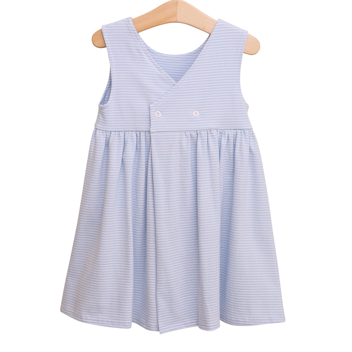 Isabella Dress - Light Blue Stripe Girl Dress Trotter Street Kids 