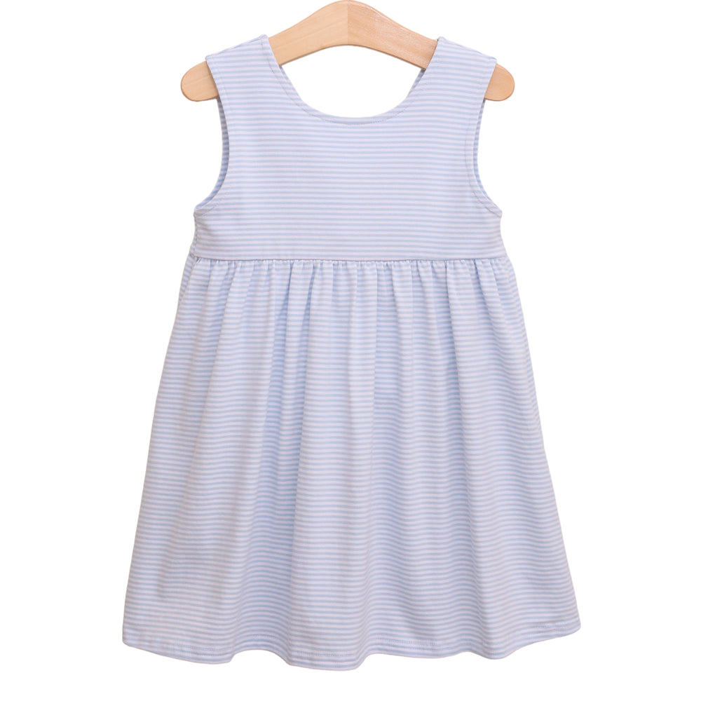 Isabella Dress - Light Blue Stripe Girl Dress Trotter Street Kids 