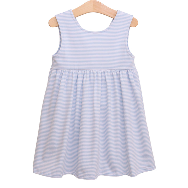 Isabella Dress - Light Blue Stripe Girl Dress Trotter Street Kids 