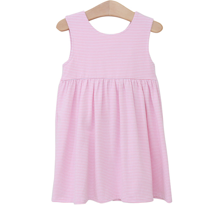 Isabella Dress - Light Pink Stripe Girl Dress Trotter Street Kids 