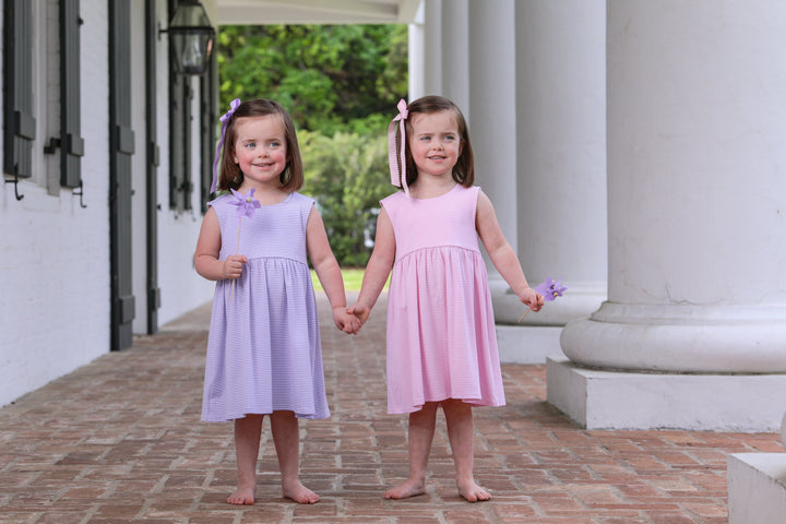 Isabella Dress - Light Pink Stripe Girl Dress Trotter Street Kids 