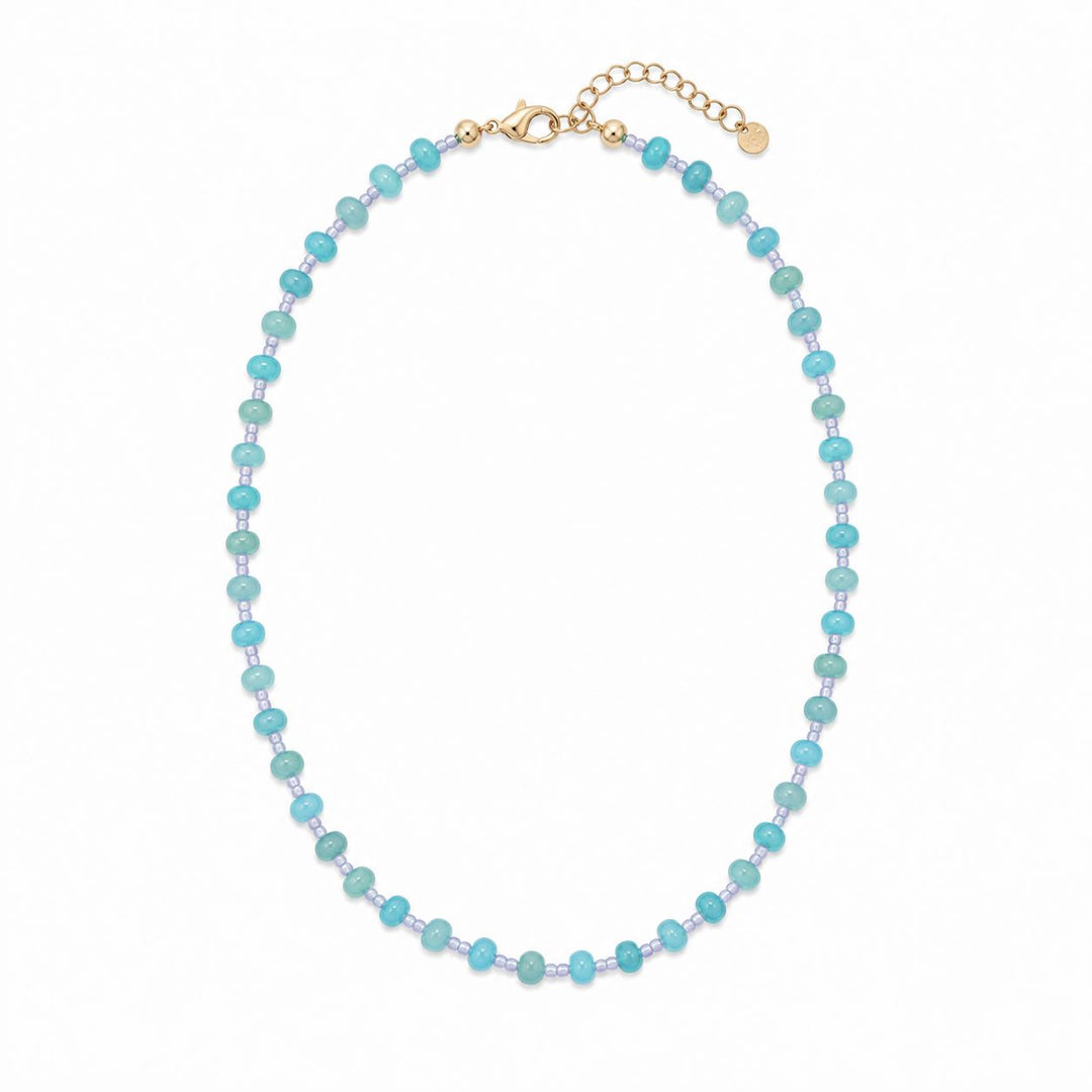 Isla Beaded Necklace - Light Blue and Lavender Womens Necklace Caryn Lawn 