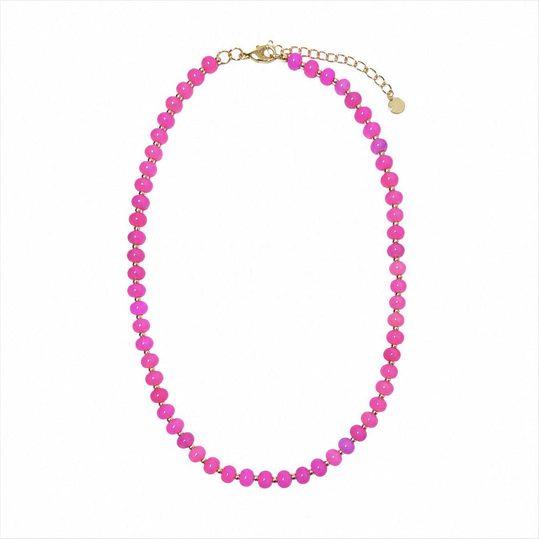 Isla Beaded Necklace - Magenta Womens Necklace Caryn Lawn 