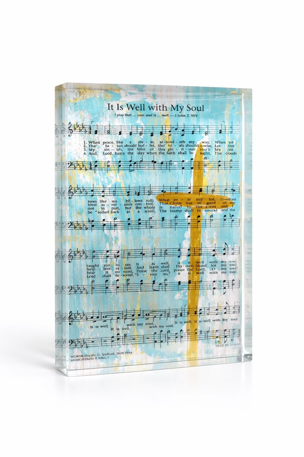 It is Well Hymn Acrylic Block Home Decor Art by Susan 