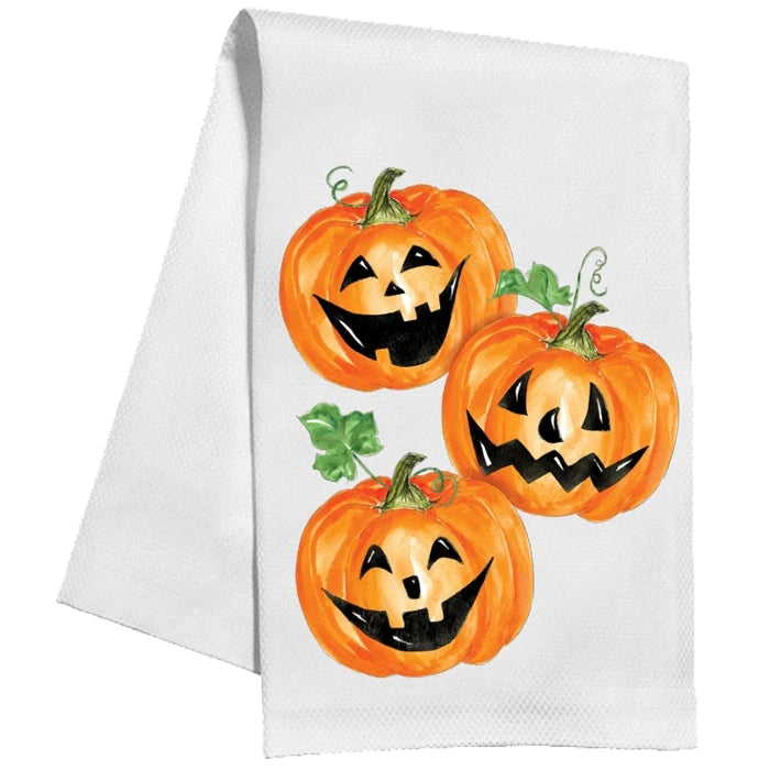 Jack-O-Lantern Face Kitchen Towel Kitchen Towel Rosanne Beck 