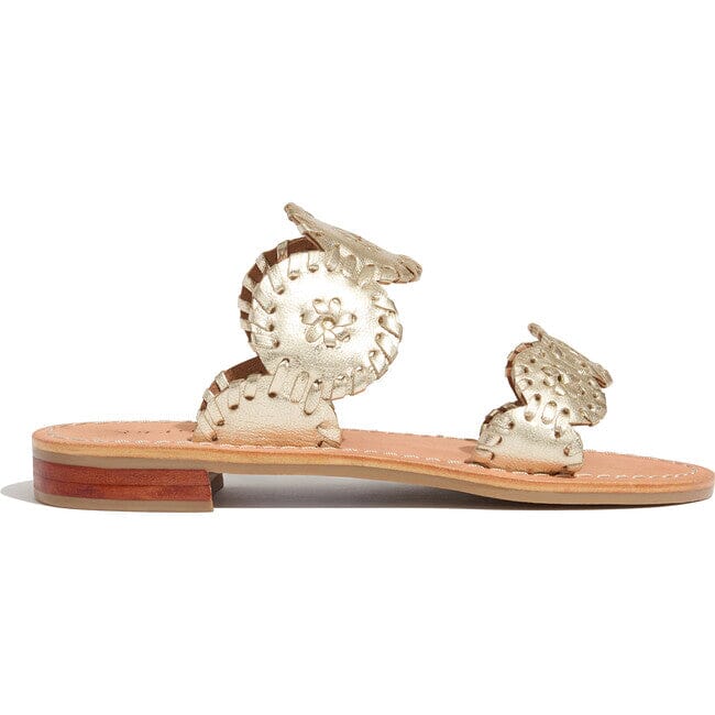 Jack Rogers Girls Lauren Flat Sandals - Platinum Children Shoes Jack Rogers 