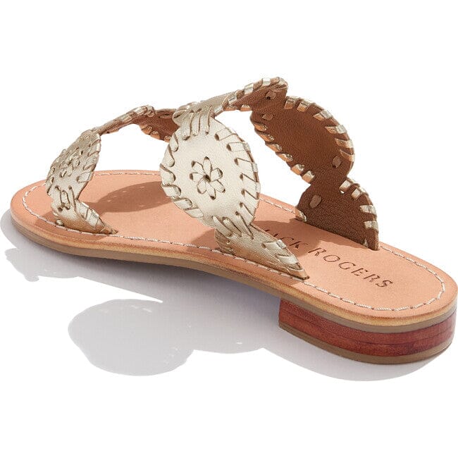 Jack Rogers Girls Lauren Flat Sandals - Platinum Children Shoes Jack Rogers 