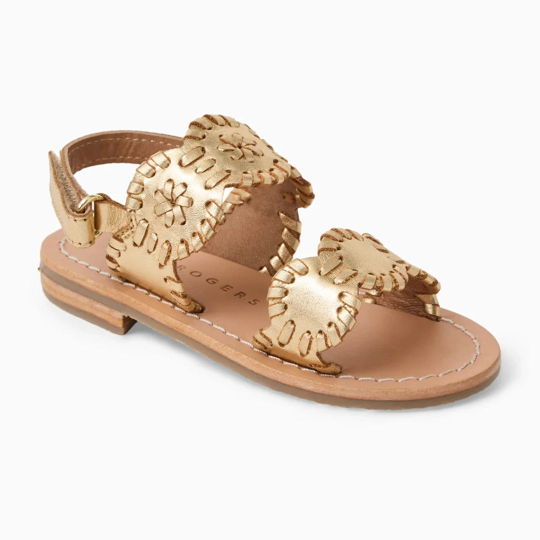 Jack Rogers Toddler Lauren Flat Sandals - Platinum Children Shoes Jack Rogers 