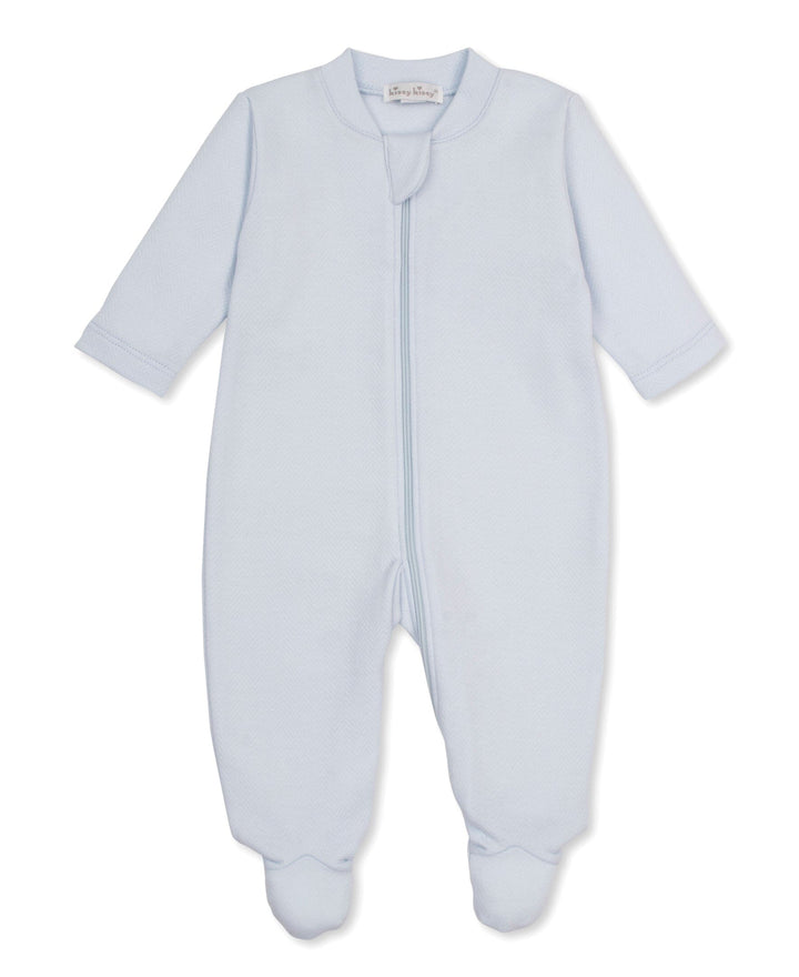 Jacquard Footie w/ Zip - Light Blue Boy Footie Kissy Kissy 