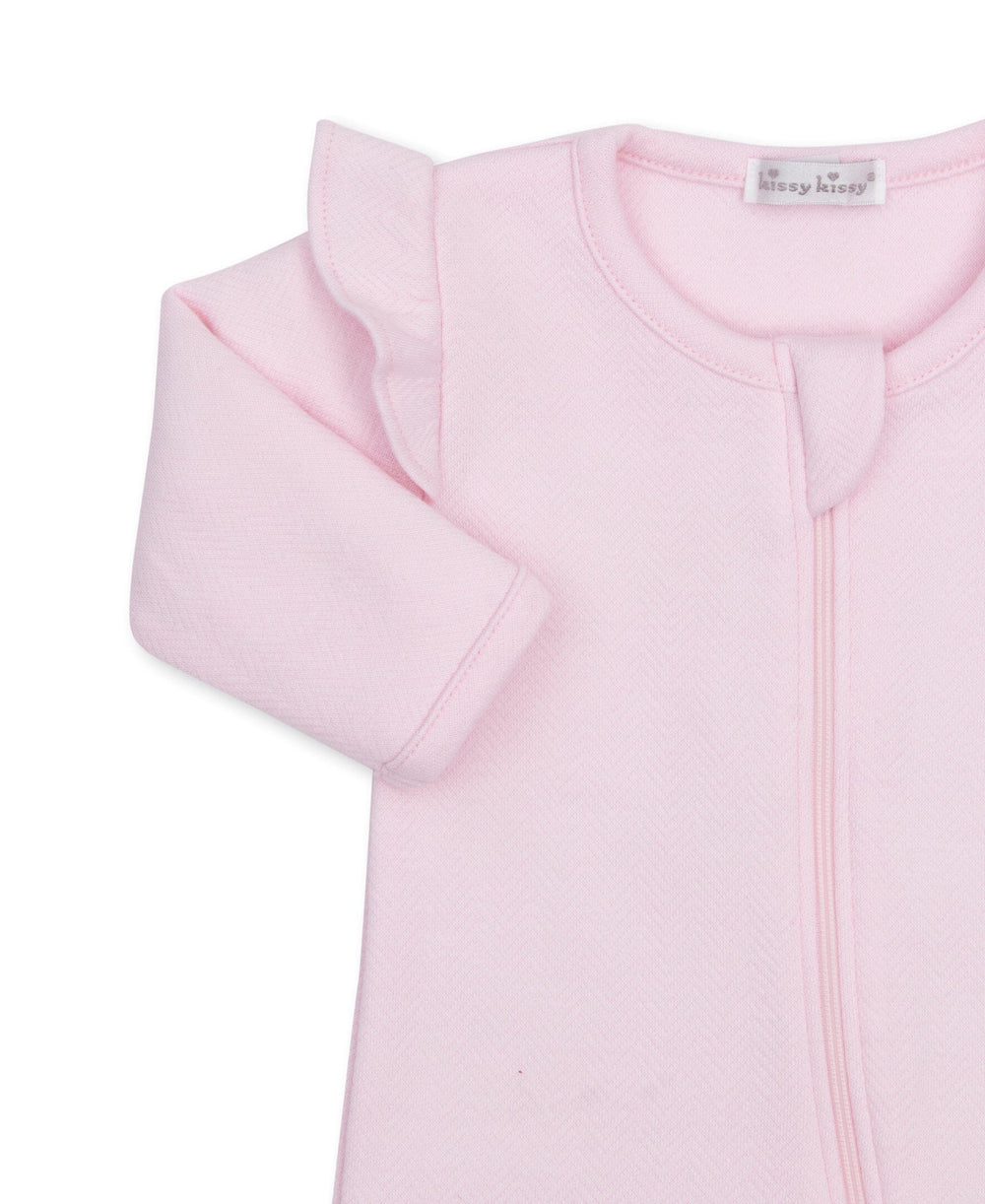 Jacquard Footie w/ Zip - Pink Girl Footie Kissy Kissy 