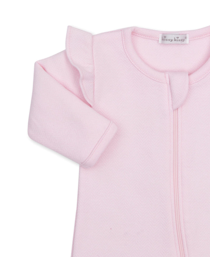 Jacquard Footie w/ Zip - Pink Girl Footie Kissy Kissy 