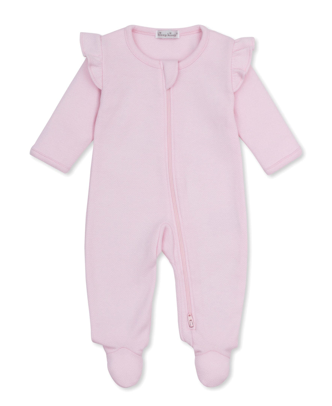 Jacquard Footie w/ Zip - Pink Girl Footie Kissy Kissy 