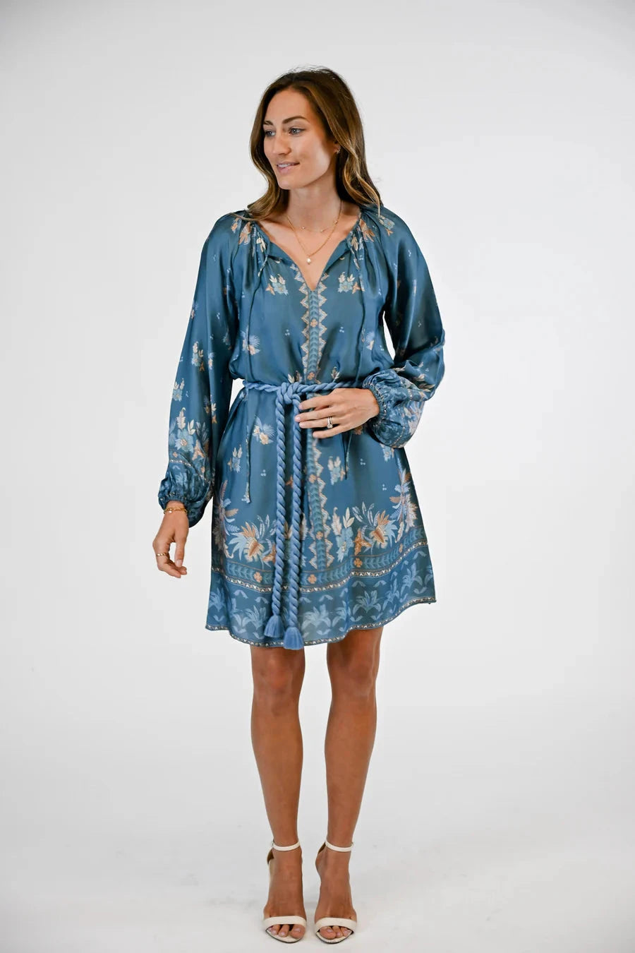Jade Dress - Azure Palm Womens Dress Victoria Dunn 