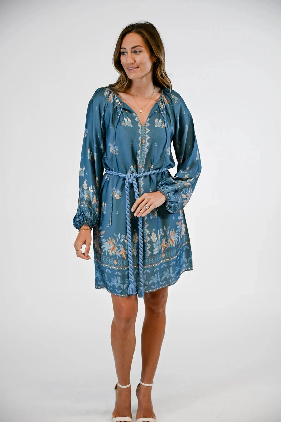 Jade Dress - Azure Palm Womens Dress Victoria Dunn 