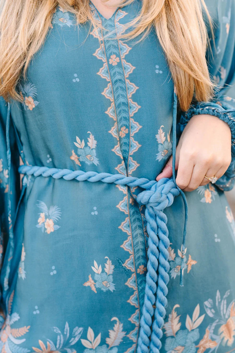 Jade Dress - Azure Palm Womens Dress Victoria Dunn 