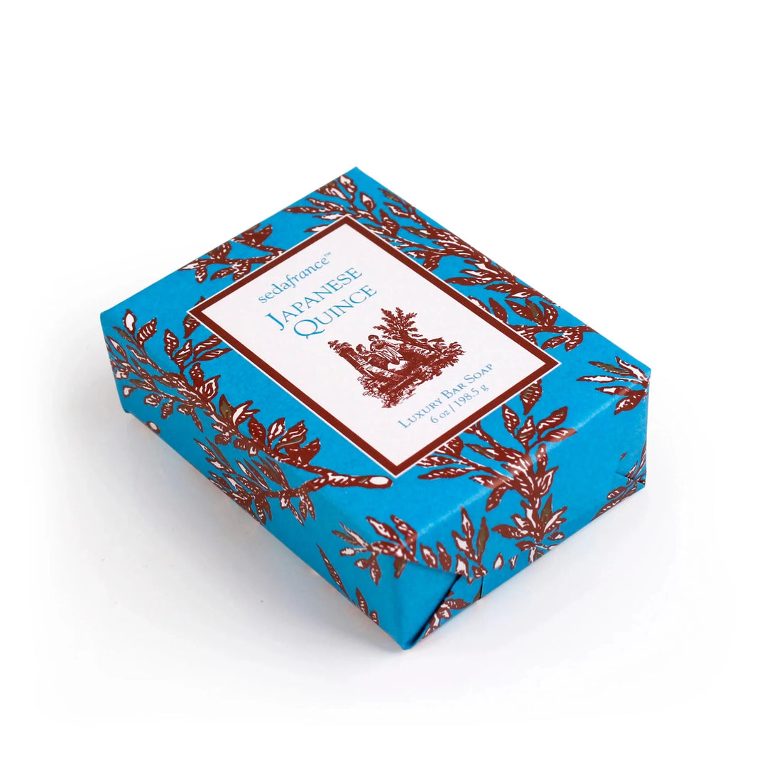 Japanese Quince Classic Toile Paper-Wrapped Bar Soap Bath Soap Seda France 