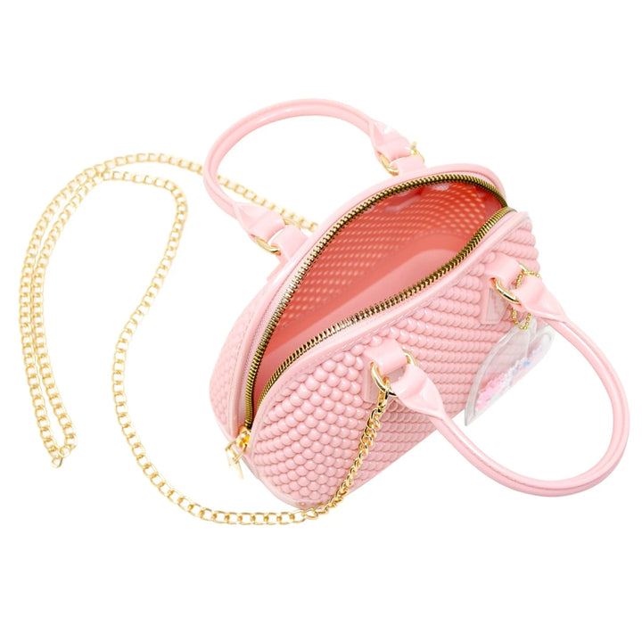 Jelly Bead Bowling Bag - Pink Girl Purse Tiny Treats and Zomi Gems 