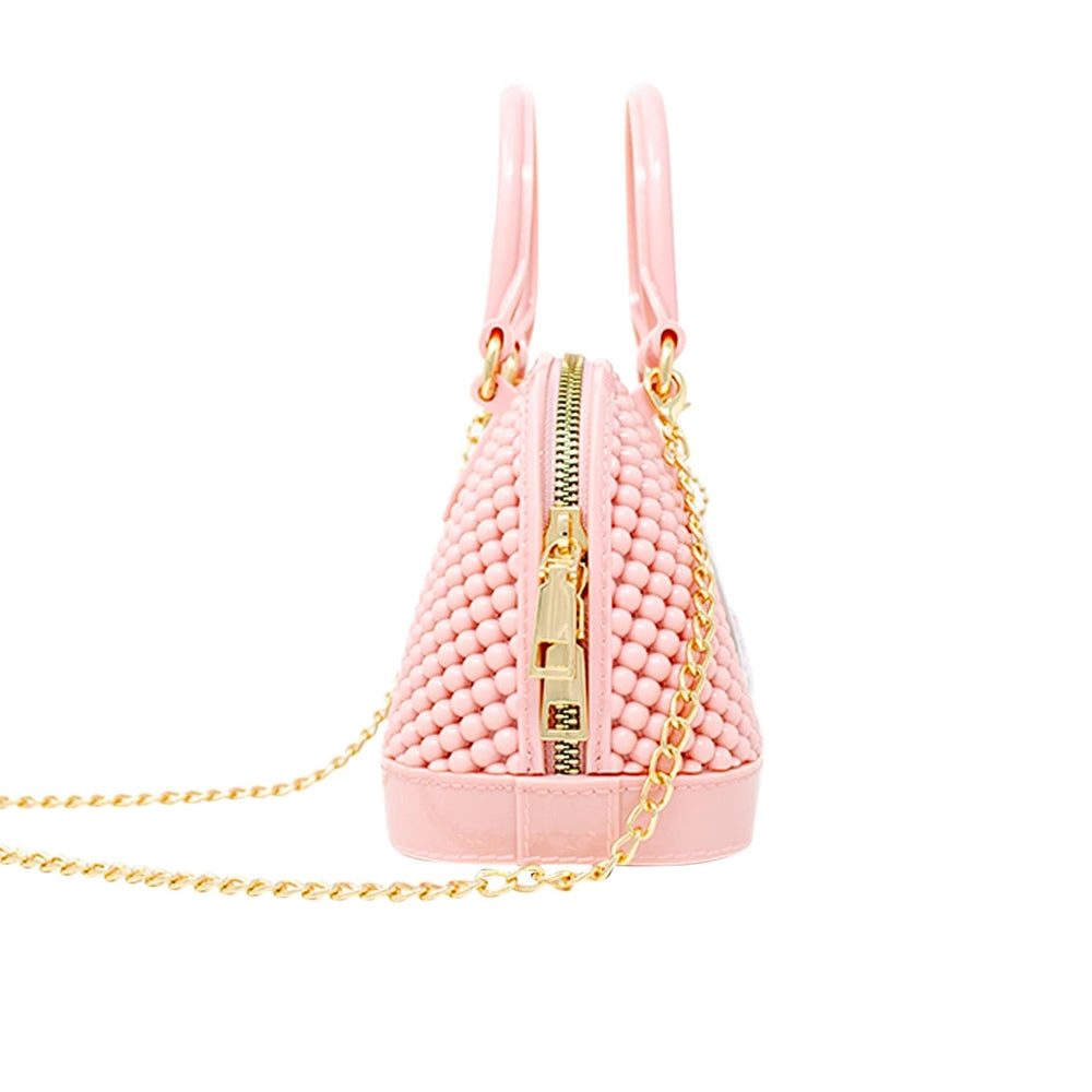 Jelly Bead Bowling Bag - Pink Girl Purse Tiny Treats and Zomi Gems 