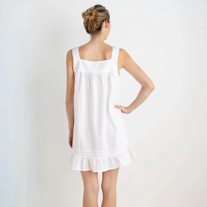 Jennifer White Cotton Nightgown Women's Nightgown Jacaranda Living 