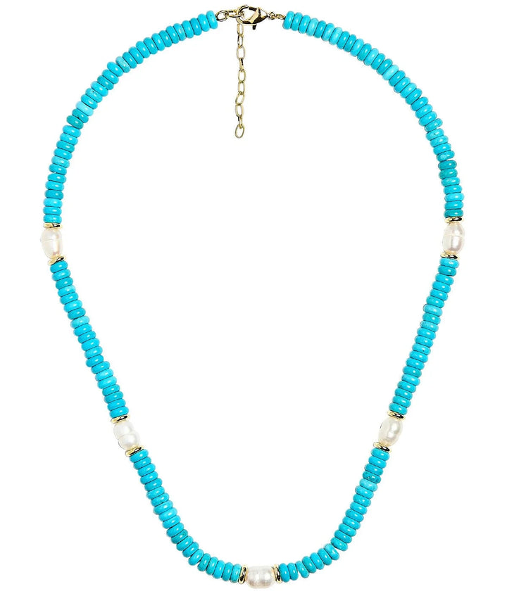 Jenny Quartz Beaded Fresh Water Pearl Necklace Womens Necklace Lisi Lerch Turquoise 
