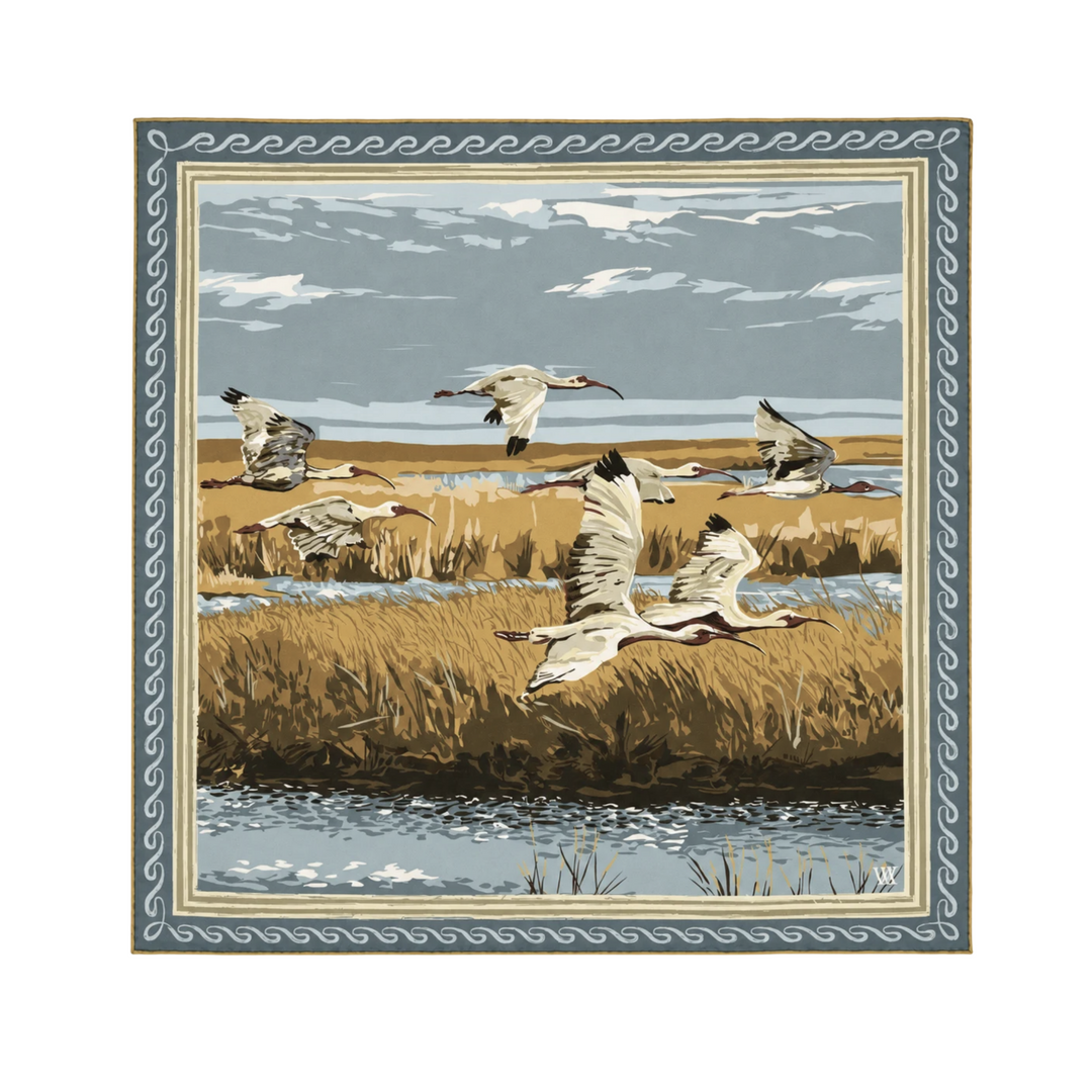 Double Sided Silk Scarves - Buttercup Marsh Flyer 25x25