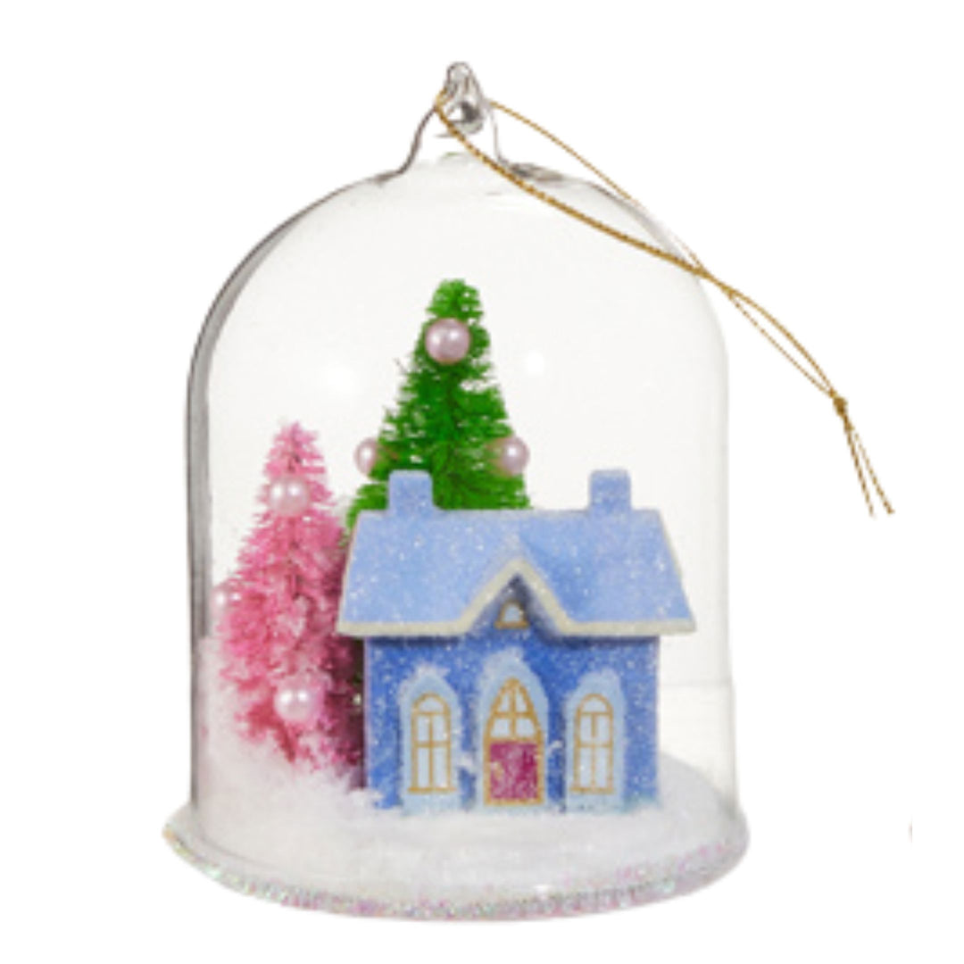 Jolly House Cloche Ornaments Christmas Ornament RAZ Blue 