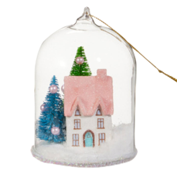Jolly House Cloche Ornaments Christmas Ornament RAZ White 