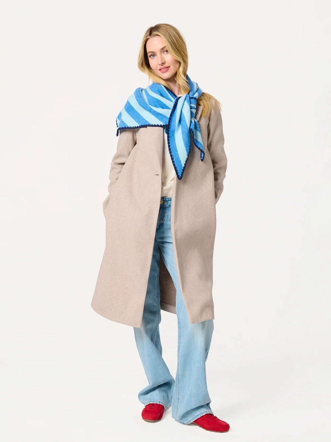 Joy Large Triangle Scarf - Blues Scarf Shiraleah 