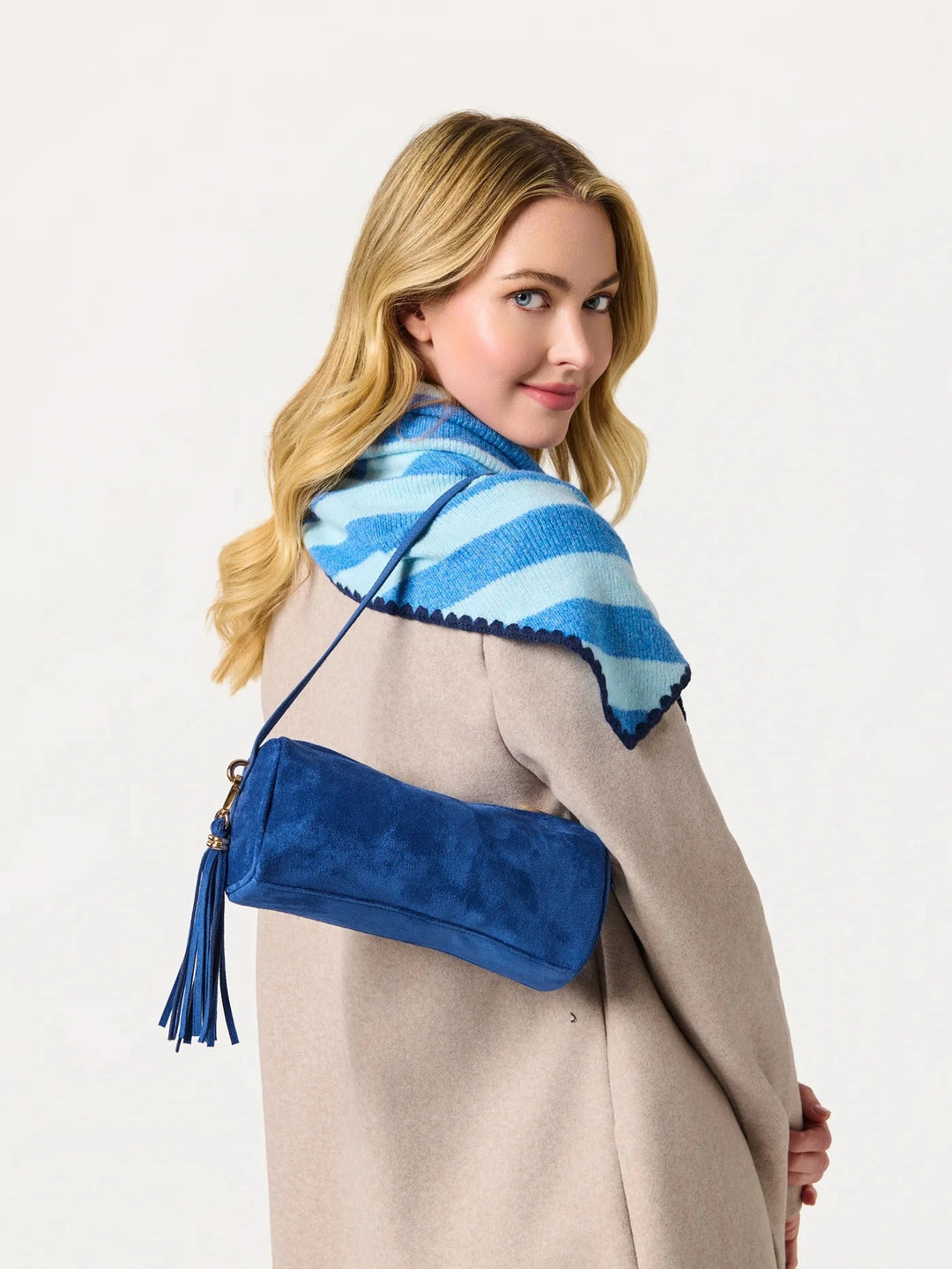 Joy Large Triangle Scarf - Blues Scarf Shiraleah 