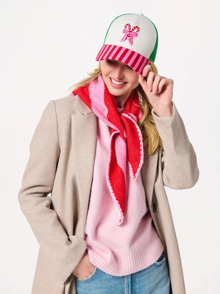 Joy Small Triangle Scarf - Red and Pink Scarf Shiraleah 