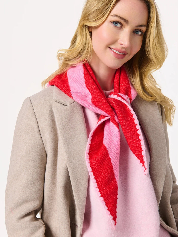 Joy Small Triangle Scarf - Red and Pink Scarf Shiraleah 