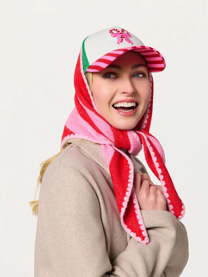 Joy Small Triangle Scarf - Red and Pink Scarf Shiraleah 