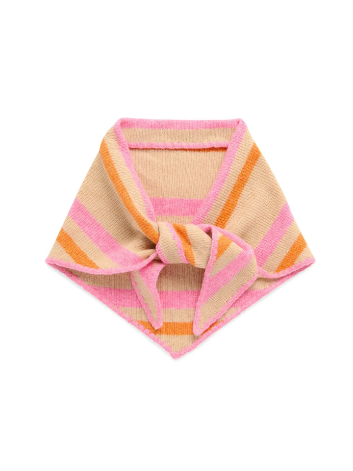 Joy Small Triangle Scarf - Tan, Pink, Orange Scarf Shiraleah 