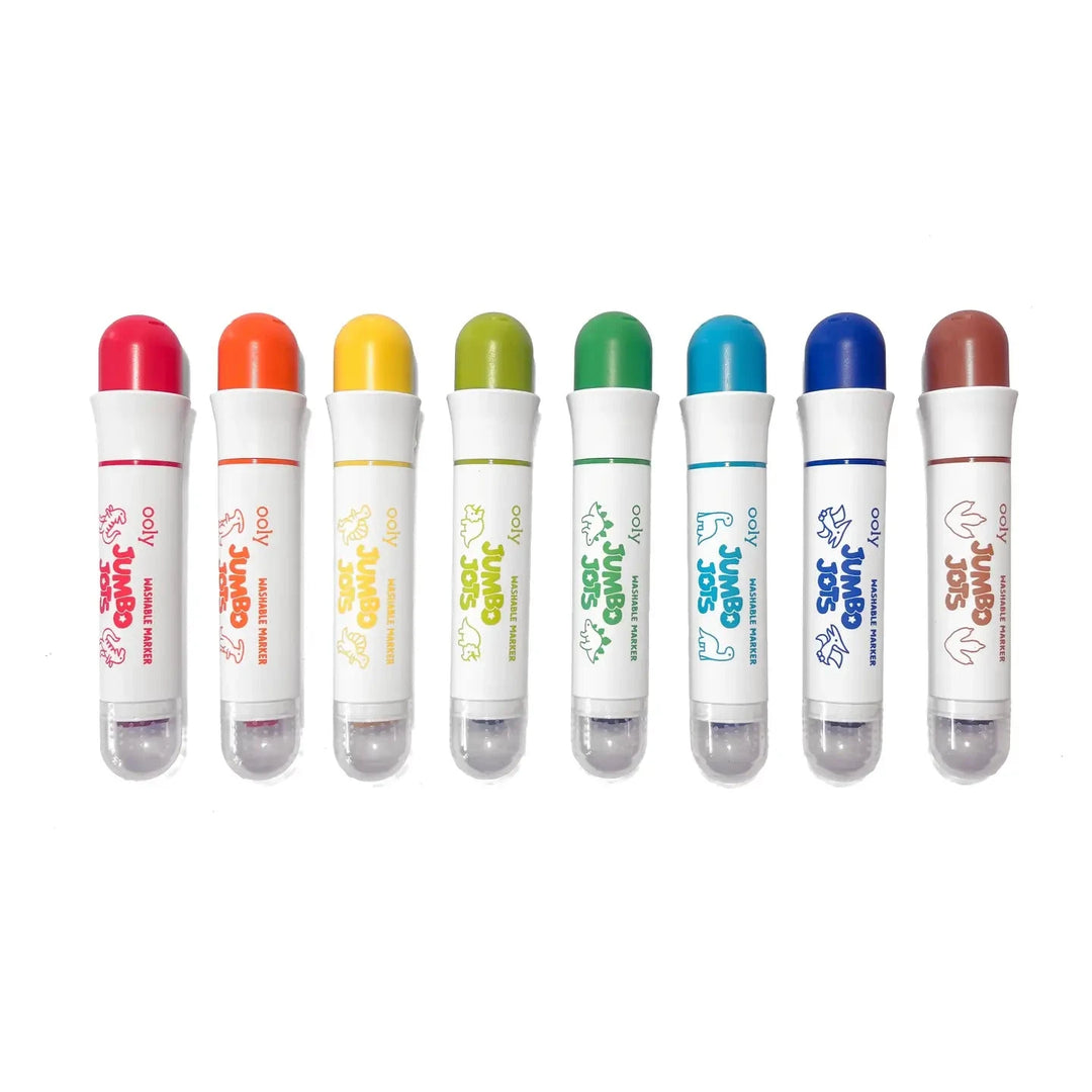 Jumbo Jots Dual Tip Dinosaur Stamp Markers - Set of 8 Coloring Supplies Ooly 