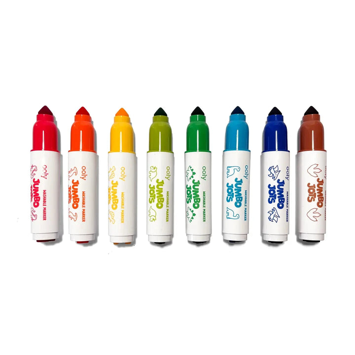 Jumbo Jots Dual Tip Dinosaur Stamp Markers - Set of 8 Coloring Supplies Ooly 