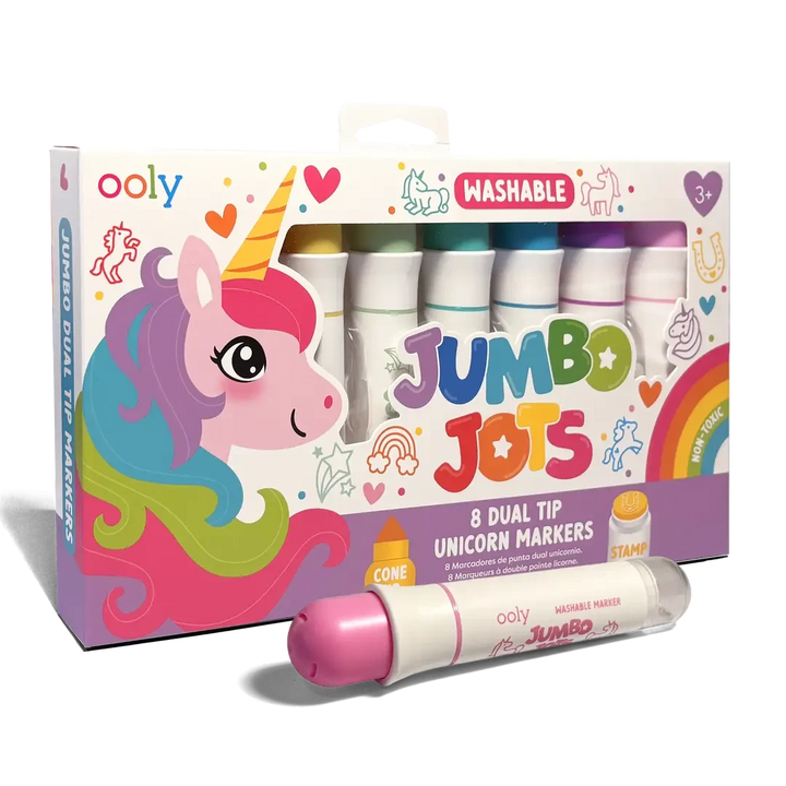 Jumbo Jots Dual Tip Unicorn Markers - Set of 8 Coloring Supplies Ooly 