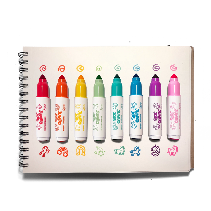 Jumbo Jots Dual Tip Unicorn Markers - Set of 8 Coloring Supplies Ooly 