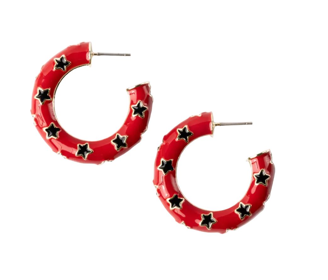Justine Medium Earrings - Red and Black Womens Earrings Michelle McDowell 