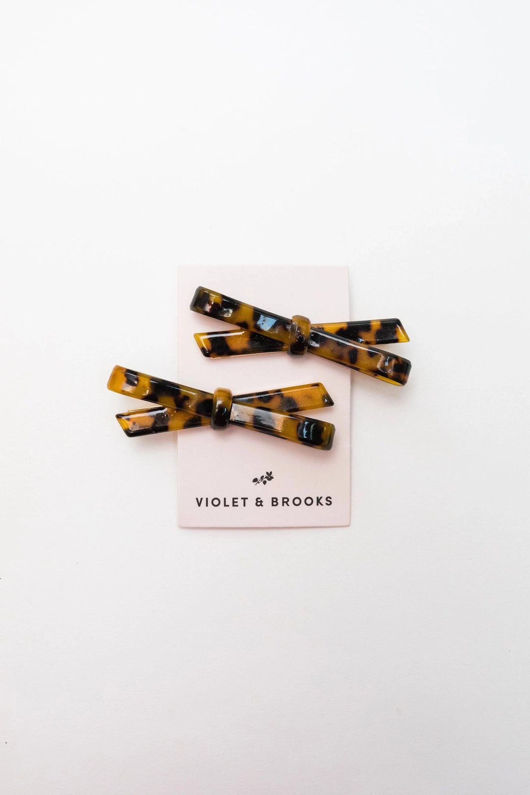 Kate Bow Clip Pair - Tortoise Womens Hair Accessory Violet & Brooks 