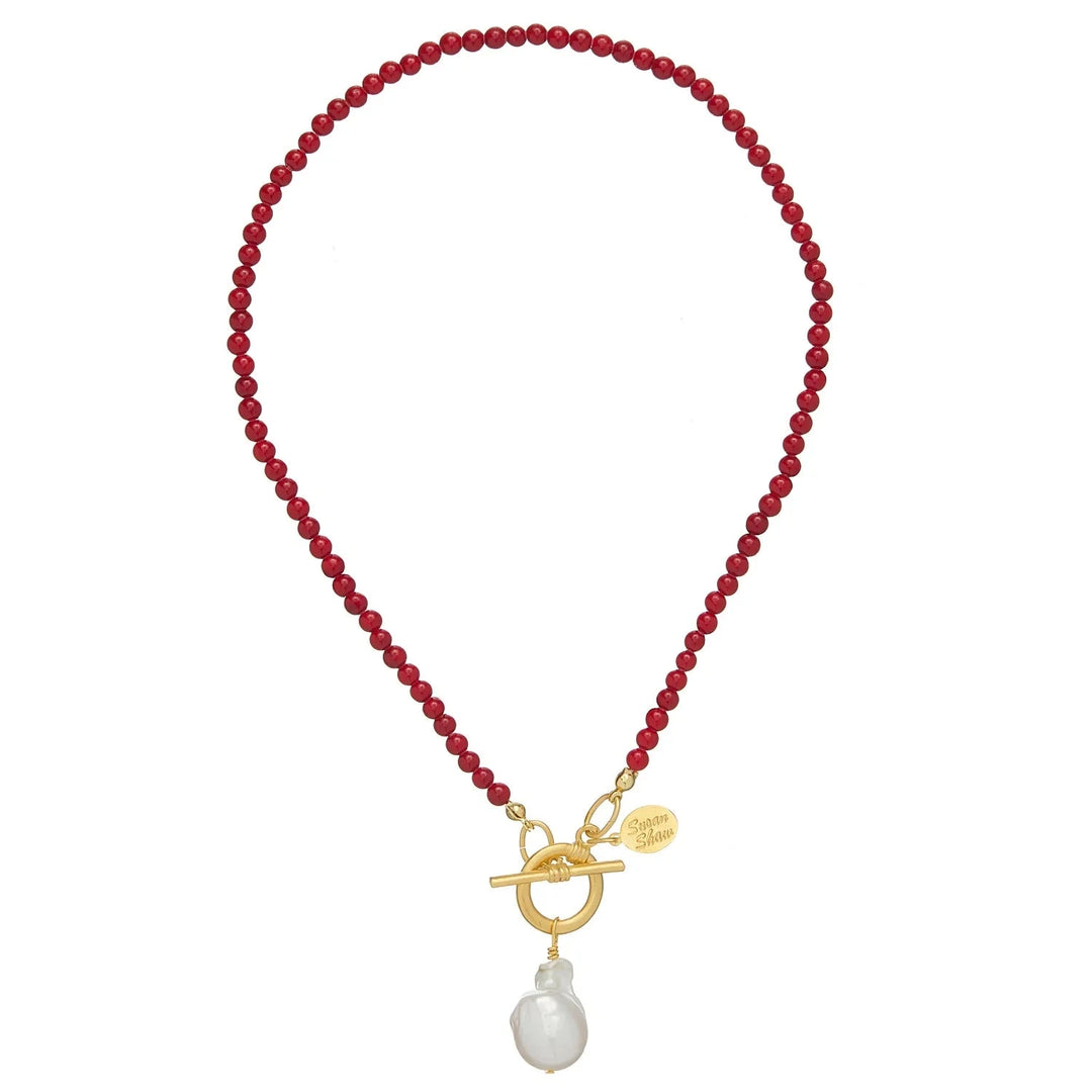 Katie Necklace - Red Agate Womens Necklace Susan Shaw 