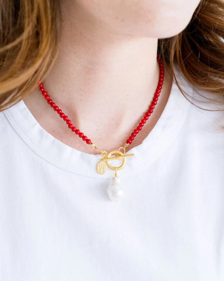 Katie Necklace - Red Agate Womens Necklace Susan Shaw 