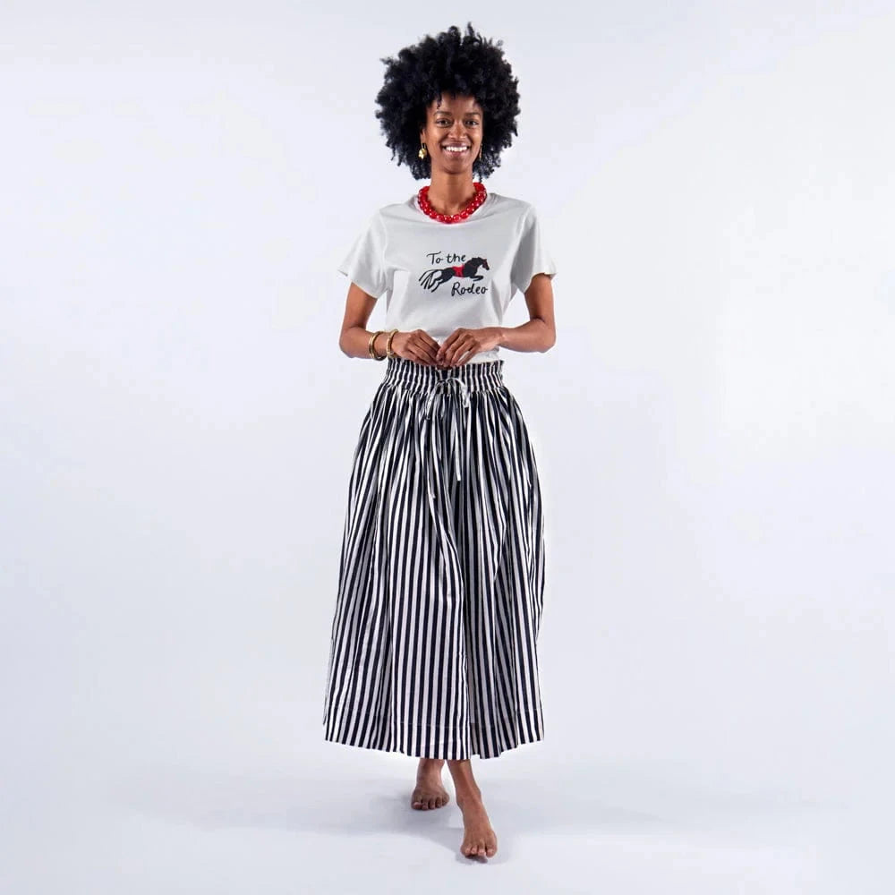 Keaton Stripe Skirt - Black and White Womens Skirts Ink and Alloy 