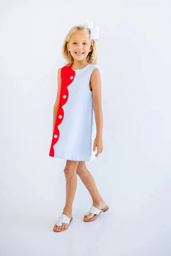 Kennedy Colorblock Jumper - Richmond Red/Buckhead Blue Girl Dress Beaufort Bonnet 
