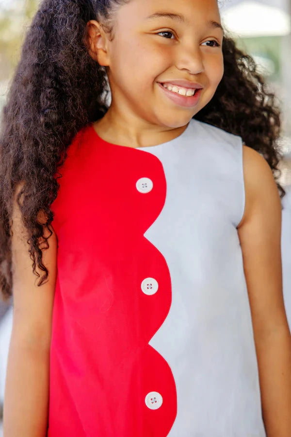 Kennedy Colorblock Jumper - Richmond Red/Buckhead Blue Girl Dress Beaufort Bonnet 