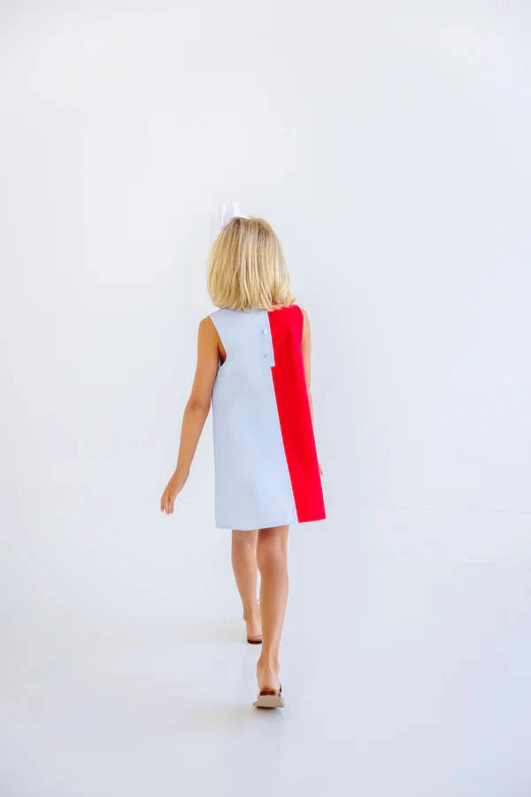 Kennedy Colorblock Jumper - Richmond Red/Buckhead Blue Girl Dress Beaufort Bonnet 