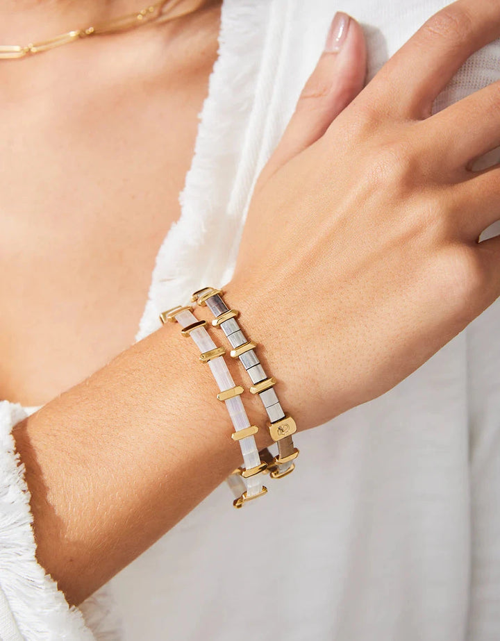 Kerra Stretch Bracelet - Gold + Silver Womens Bracelet Spartina 