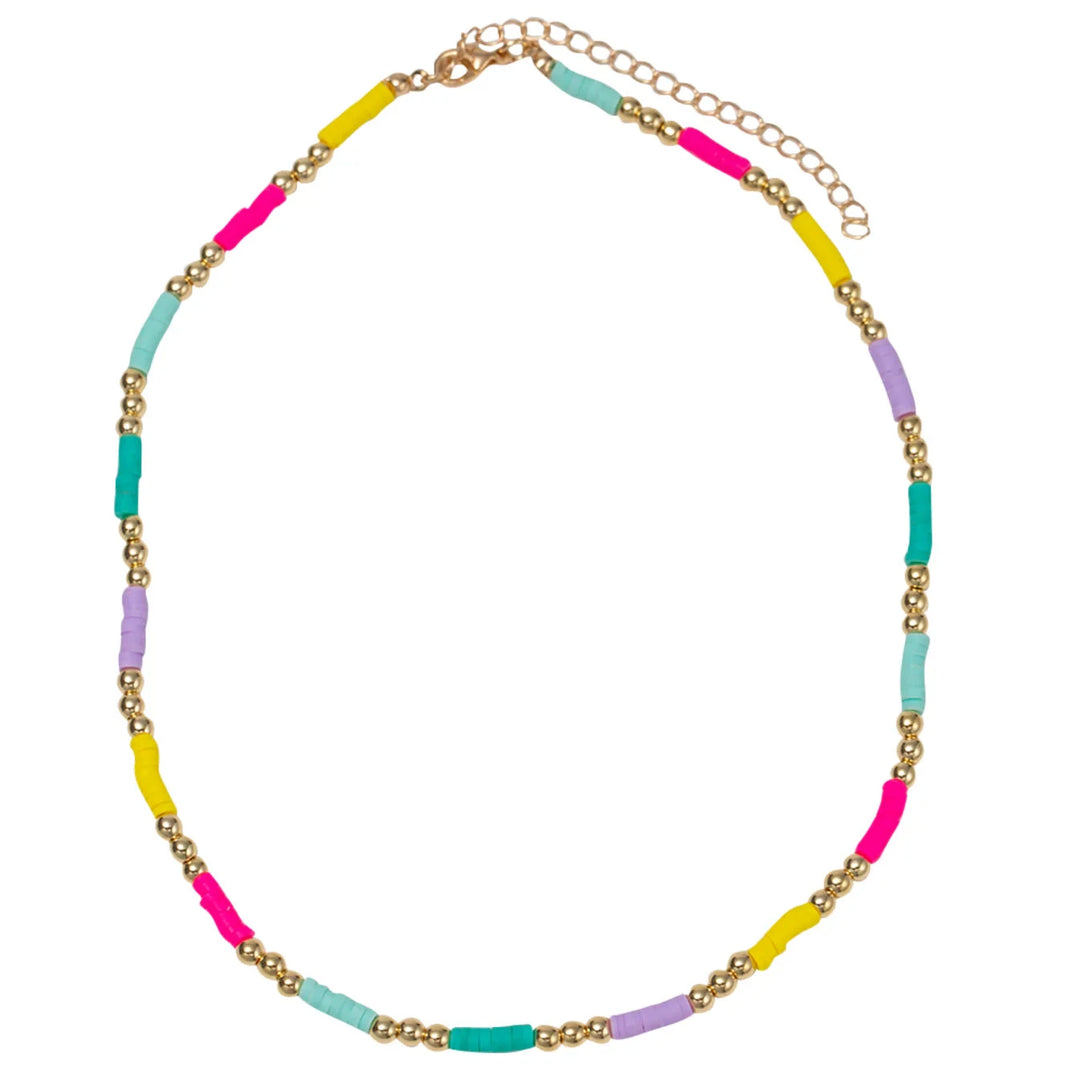 Kids 14" Multi Rubber Disks Colorblock Necklace Girl Necklace Jane Marie 