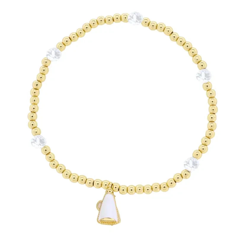 Kids 18K Gold Plated Gold Beaded Bracelet with Megaphone Girl Bracelet Jane Marie 